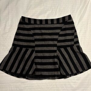 Goth School Worthington Striped Fit & Flare Skirt Wool Blend Black/Gray 12 Zip